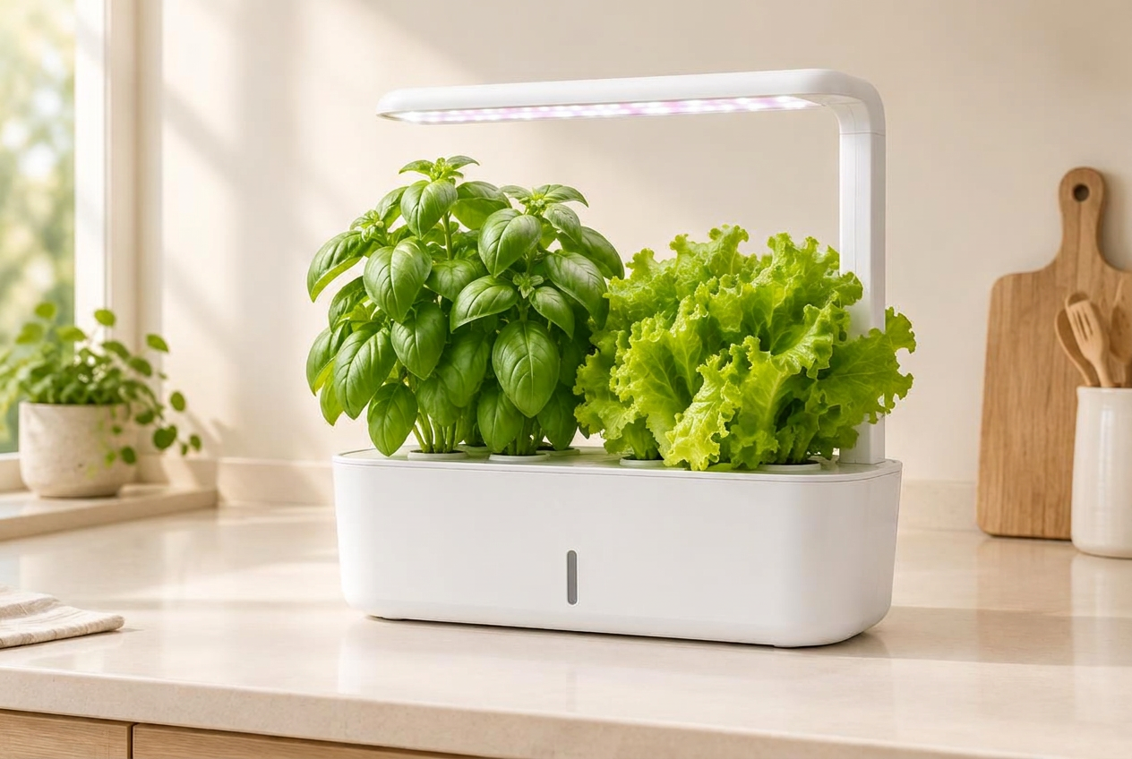 Countertop hydroponic garden (6–12 pods)